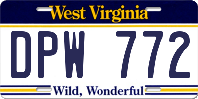 WV license plate DPW772