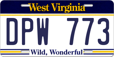 WV license plate DPW773