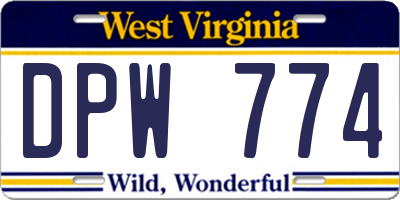 WV license plate DPW774