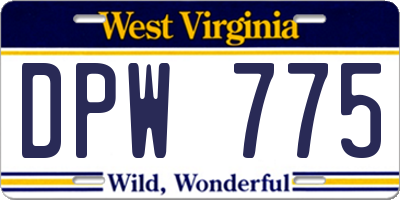 WV license plate DPW775