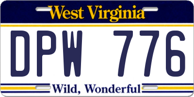 WV license plate DPW776