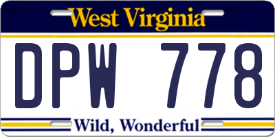 WV license plate DPW778