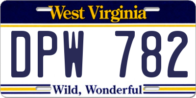 WV license plate DPW782