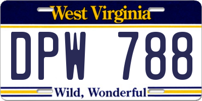 WV license plate DPW788