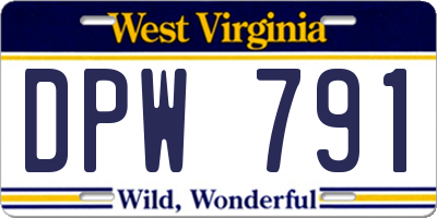 WV license plate DPW791