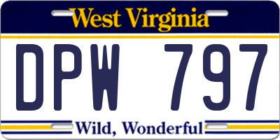 WV license plate DPW797