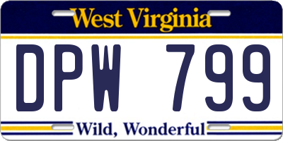 WV license plate DPW799