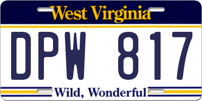 WV license plate DPW817