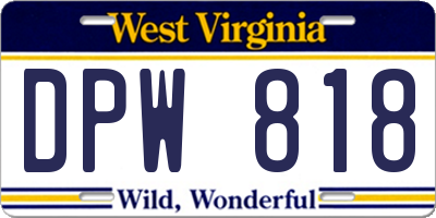 WV license plate DPW818