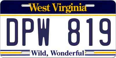 WV license plate DPW819
