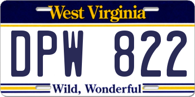 WV license plate DPW822