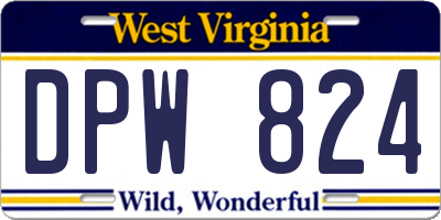 WV license plate DPW824