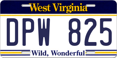 WV license plate DPW825