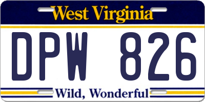WV license plate DPW826
