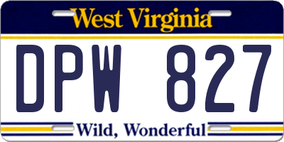 WV license plate DPW827
