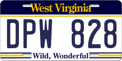 WV license plate DPW828