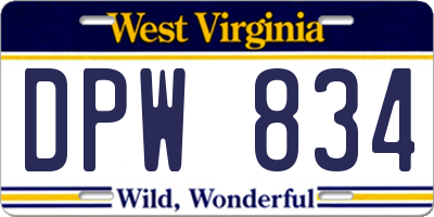 WV license plate DPW834
