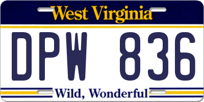 WV license plate DPW836