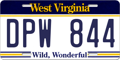 WV license plate DPW844