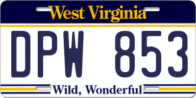 WV license plate DPW853