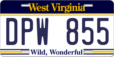WV license plate DPW855