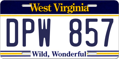 WV license plate DPW857