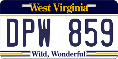 WV license plate DPW859