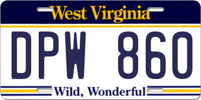 WV license plate DPW860