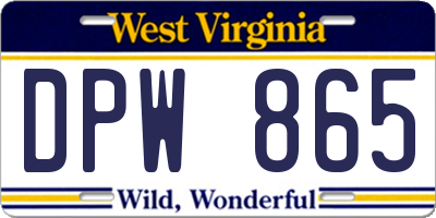 WV license plate DPW865