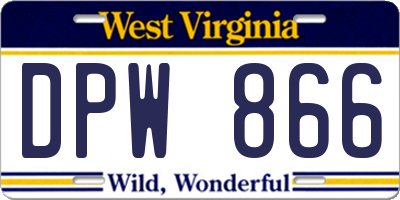 WV license plate DPW866