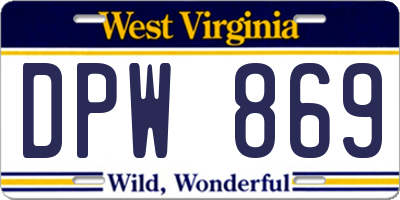 WV license plate DPW869