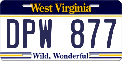WV license plate DPW877