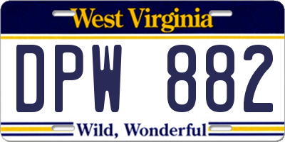 WV license plate DPW882