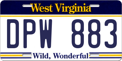 WV license plate DPW883