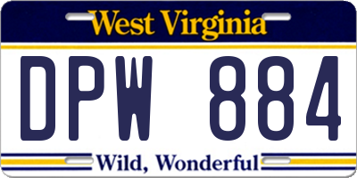 WV license plate DPW884