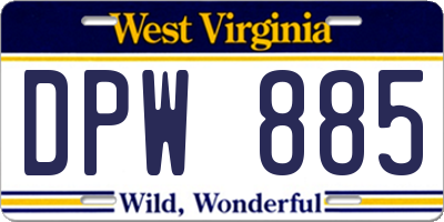 WV license plate DPW885