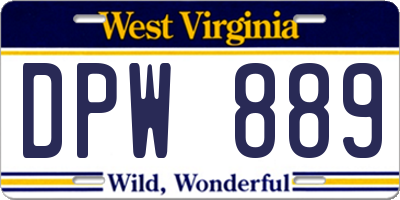 WV license plate DPW889