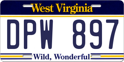 WV license plate DPW897