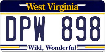 WV license plate DPW898