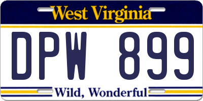 WV license plate DPW899