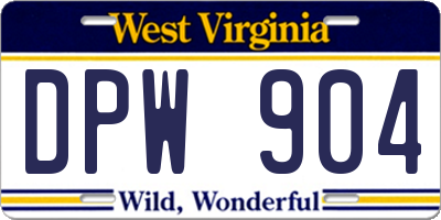 WV license plate DPW904