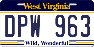 WV license plate DPW963