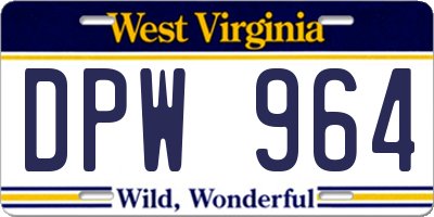 WV license plate DPW964