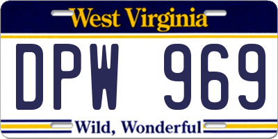 WV license plate DPW969
