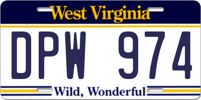 WV license plate DPW974