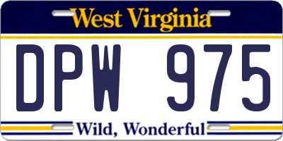 WV license plate DPW975