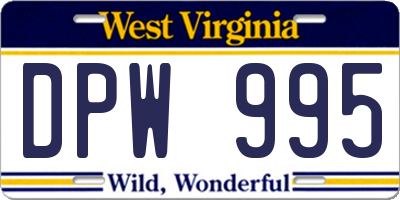 WV license plate DPW995