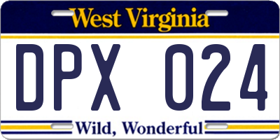 WV license plate DPX024
