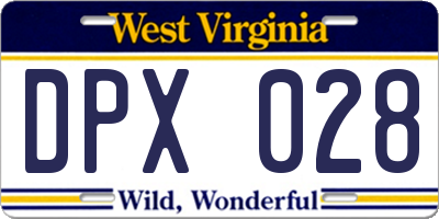 WV license plate DPX028