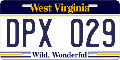 WV license plate DPX029